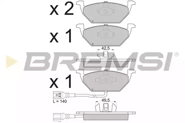 Комплект тормозных колодок BREMSI BP2848 (23131, 23187, 23188, SPA848)