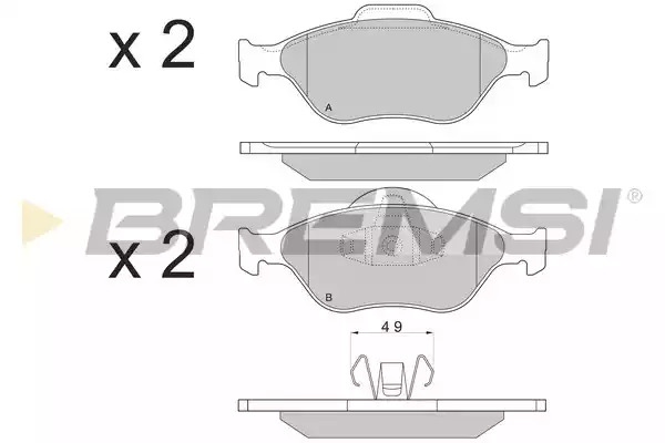 Комплект тормозных колодок BREMSI BP2872 (23202, 23203, 23604, SPA872)