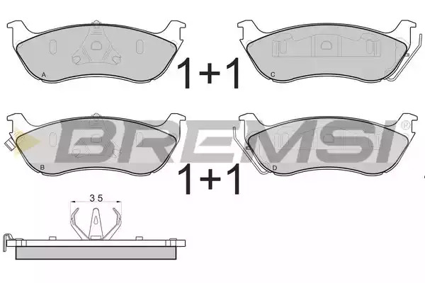 Комплект тормозных колодок BREMSI BP2892 (23189, 23190, 23191, 23192, SPA892)