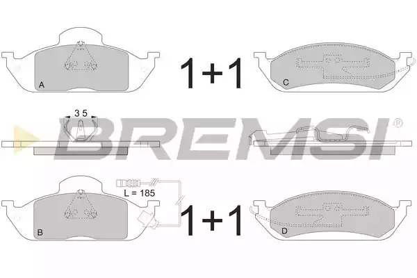 Комплект тормозных колодок BREMSI BP2897 (23193, 23194, 23195, 23196, SPA897)