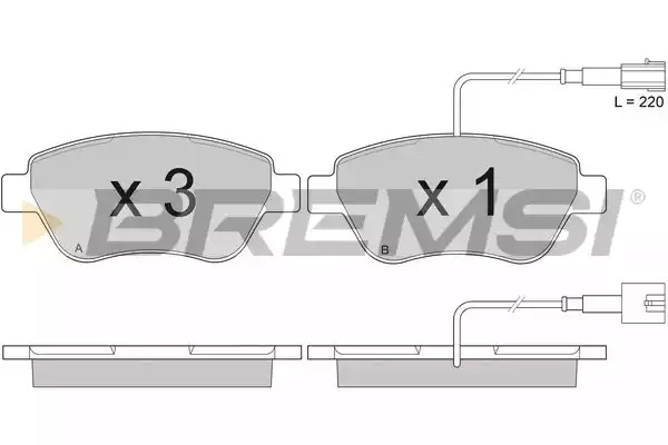 Комплект тормозных колодок BREMSI BP2942 (23705, 23706, 23707, SPA942)