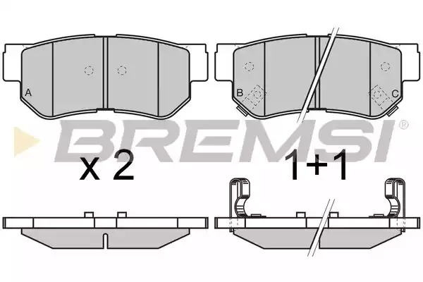 Комплект тормозных колодок BREMSI BP2966 (23543, 23544, 23545, SPA966)