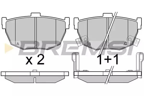 Комплект тормозных колодок BREMSI BP2967 (21553, 21554, 21555, SPA967)