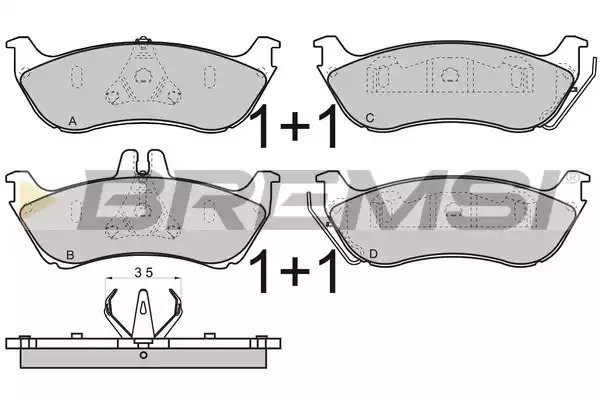 Комплект тормозных колодок BREMSI BP2969 (23156, 23190, 23192, 23718, SPA969)