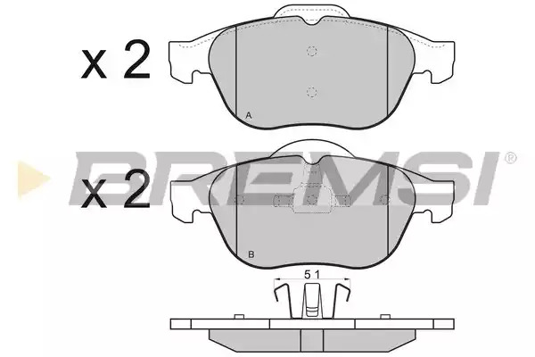 Комплект тормозных колодок BREMSI BP2970 (23245, 23246, 23247, SPA970)