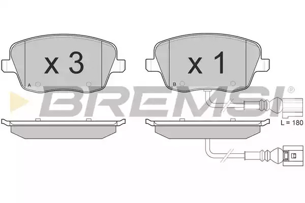 Комплект тормозных колодок BREMSI BP3013 (23843, SPB013)