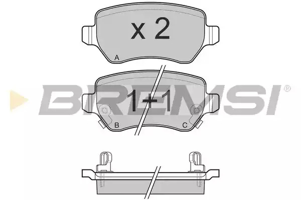 Комплект тормозных колодок BREMSI BP3027 (23416, 23417, 23654, 23655, SPB027)
