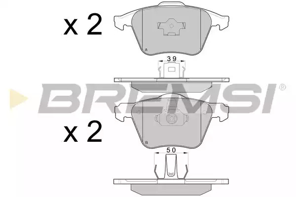 Комплект тормозных колодок BREMSI BP3062 (24141, 24142, SPB062)