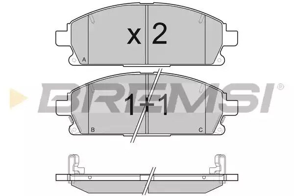 Комплект тормозных колодок BREMSI BP3068 (23420, 23421, 23422, SPB068)