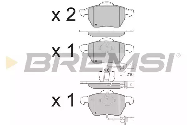 Комплект тормозных колодок BREMSI BP3071 (23007, 23018, 23019, SPB071)