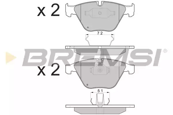 Комплект тормозных колодок BREMSI BP3073 (23312, SPB073)