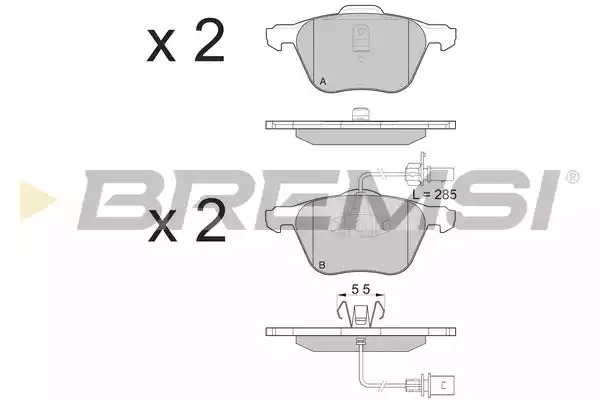 Комплект тормозных колодок BREMSI BP3076 (23269, 23270, SPB076)