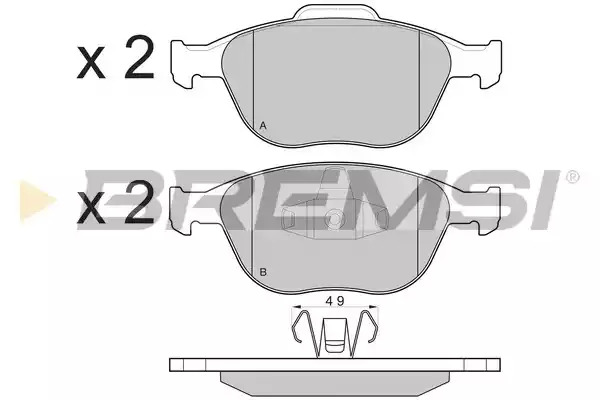 Комплект тормозных колодок BREMSI BP3078 (23440, 23441, SPB078)