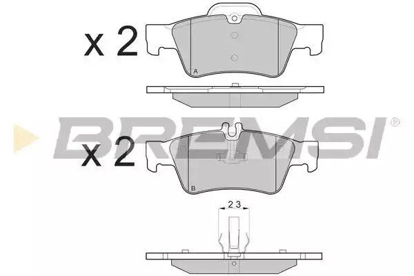 Комплект тормозных колодок BREMSI BP3088 (23334, 23335, SPB088)