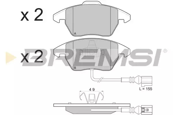 Комплект тормозных колодок BREMSI BP3103 (23587, 23588, 23589, 24078, SPB103)