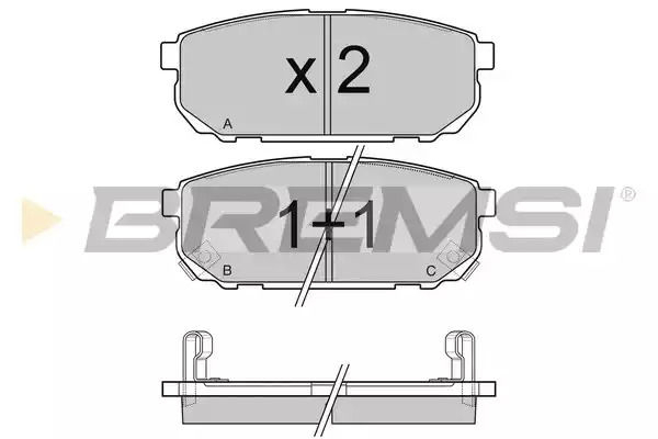 Комплект тормозных колодок BREMSI BP3105 (23997, SPB105)