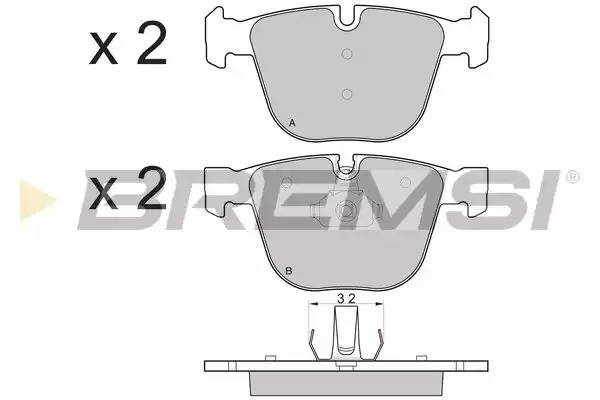 Комплект тормозных колодок BREMSI BP3115 (23309, 23310, 23412, SPB115)