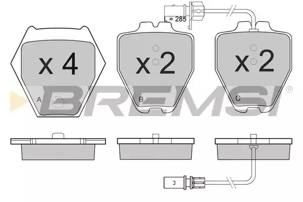 Комплект тормозных колодок BREMSI BP3121 (23119, 23280, 23830, SPB121)