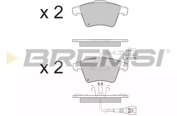 Комплект тормозных колодок BREMSI BP3142 (23749, 23835, SPB142)