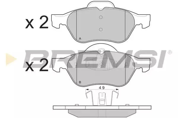 Комплект тормозных колодок BREMSI BP3264 (23215, 24535, SPB264)