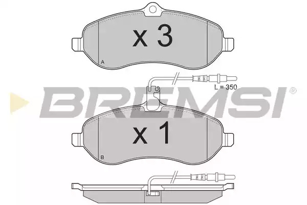 Комплект тормозных колодок BREMSI BP3283 (24398, 24595, 24596, 24608, SPB283)