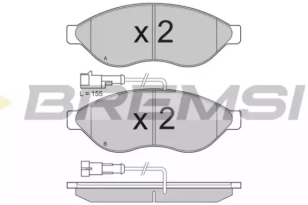 Комплект тормозных колодок BREMSI BP3285 (24468, 24469, SPB285)