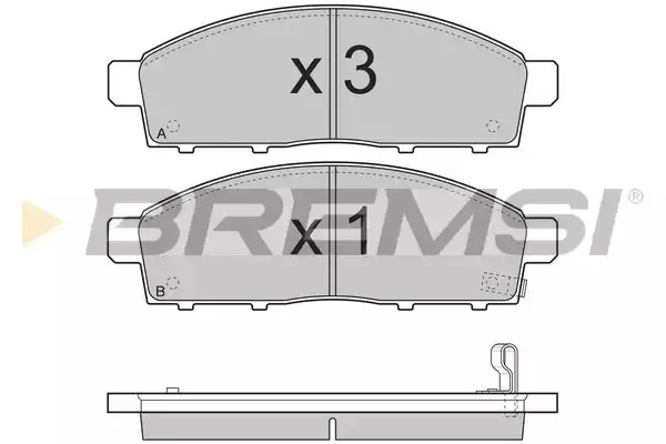 Комплект тормозных колодок BREMSI BP3296 (24529, 24530, SPB296)