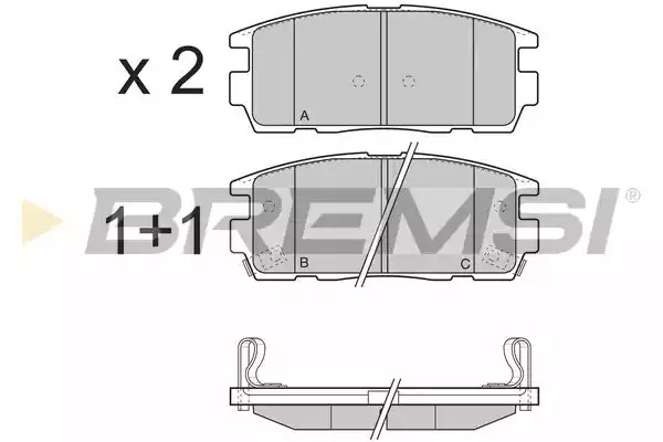 Комплект тормозных колодок BREMSI BP3304 (24498, 24499, 24500, SPB304)