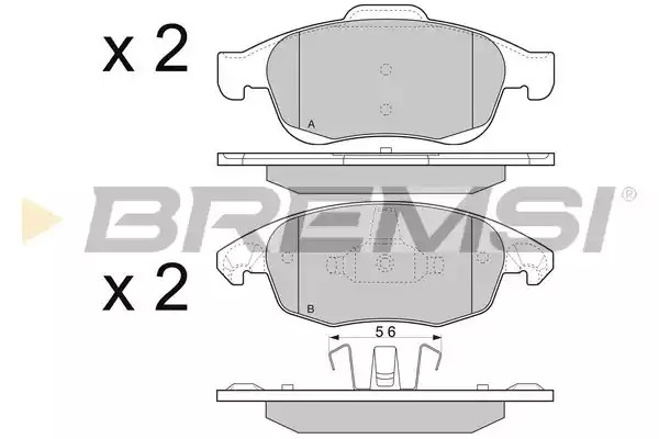 Комплект тормозных колодок BREMSI BP3329 (24538, 24539, SPB329)