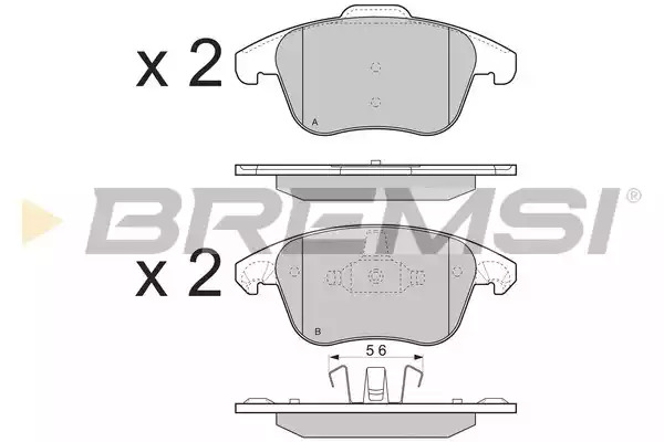 Комплект тормозных колодок BREMSI BP3330 (24557, 24558, SPB330)