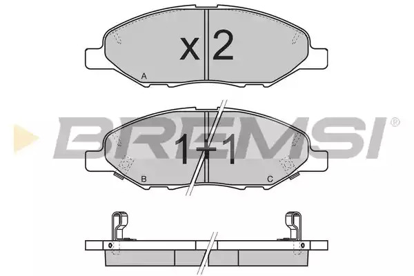 Комплект тормозных колодок BREMSI BP3335 (24682, 24683, 24684, SPB335)