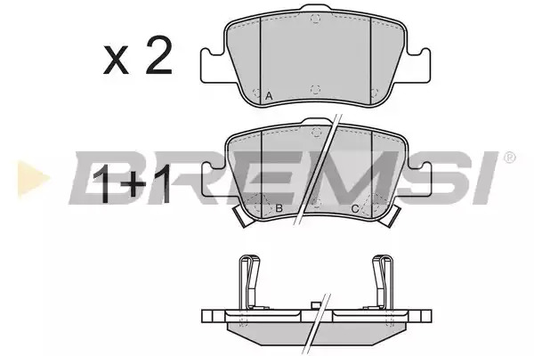 Комплект тормозных колодок BREMSI BP3341 (24664, 24665, 24666, SPB341)