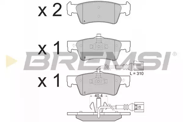 Комплект тормозных колодок BREMSI BP3372 (23326, SPB372)