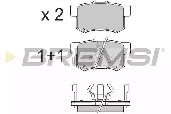 Комплект тормозных колодок BREMSI BP3374 (24434, 24679, 24680, SPB374)