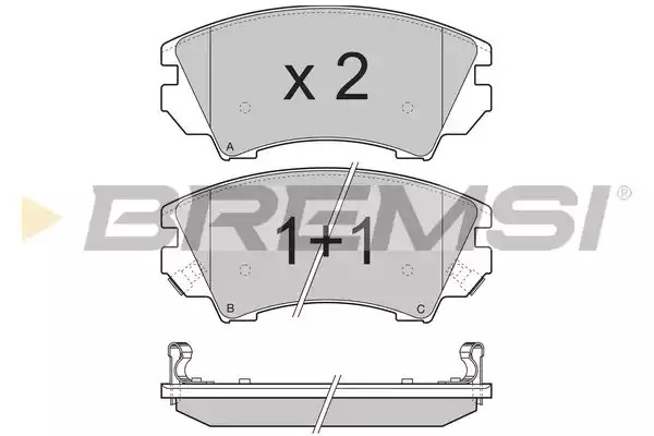 Комплект тормозных колодок BREMSI BP3377 (24412, 24413, 24414, SPB377)