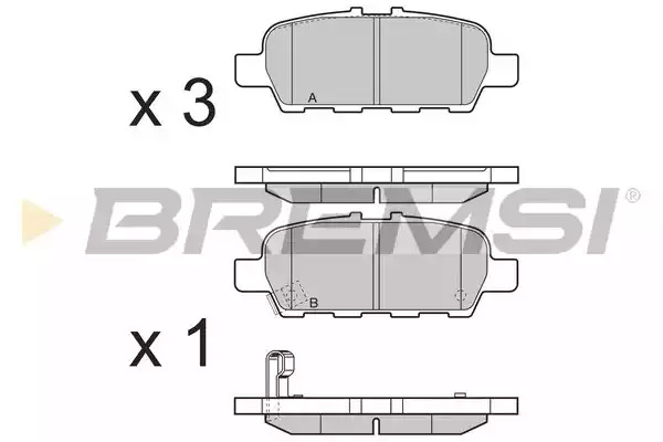Комплект тормозных колодок BREMSI BP3395 (24871, 24872, SPB395)