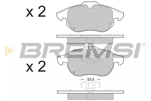 Комплект тормозных колодок BREMSI BP3402 (23402, 23403, 23738, 23739, SPB402)