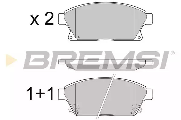 Комплект тормозных колодок BREMSI BP3405 (25034, 25035, 25036, SPB405)