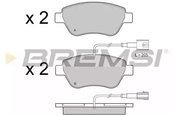 Комплект тормозных колодок BREMSI BP3425 (23705, 23706, 23707, 23979, 23982, SPB425)