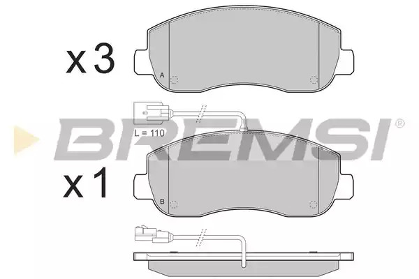 Комплект тормозных колодок BREMSI BP3439 (25147, 25148, 25165, SPB439)