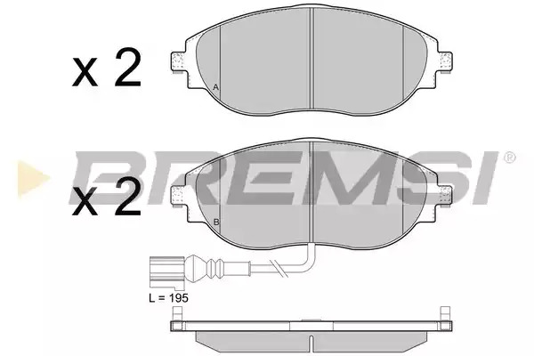 Комплект тормозных колодок BREMSI BP3474 (24738, 25217, SPB474)