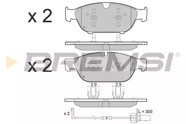 Комплект тормозных колодок BREMSI BP3476 (25158, 25159, SPB476)