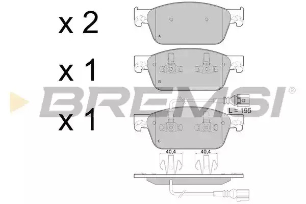 Комплект тормозных колодок BREMSI BP3478 (24623, 24624, 24625, SPB478)