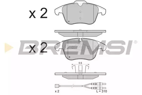 Комплект тормозных колодок BREMSI BP3487 (24084, 24332, SPB487)