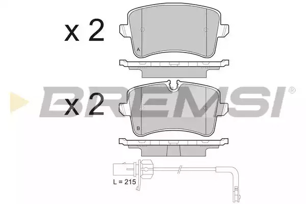 Комплект тормозных колодок BREMSI BP3493 (24606, 25214, SPB493)