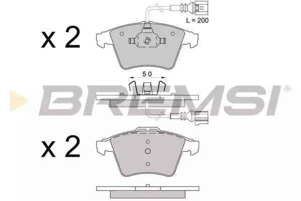 Комплект тормозных колодок BREMSI BP3508 (23748, 23749, SPB508)