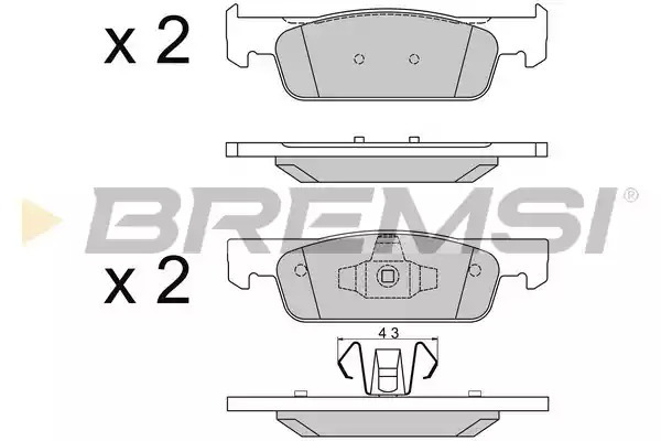Комплект тормозных колодок BREMSI BP3512 (25702, 25703, SPB512)