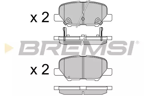 Комплект тормозных колодок BREMSI BP3555 (25688, 25689, 25690, SPB555)