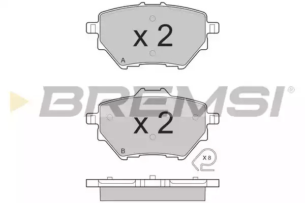 Комплект тормозных колодок BREMSI BP3561 (25839, 25840, SPB561)