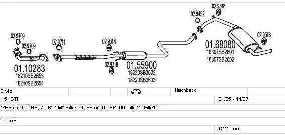 Шарнирный комплект DENCKERMANN C120055